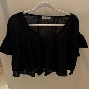 Black Sheer Lace Top